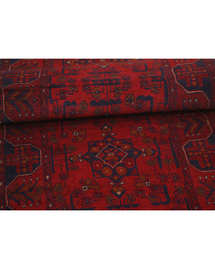 Afghan 2' 7" X 9' 7" Hand Knotted Wool Rug 2' 7" X 9' 7" (79 X 292) / Red / Wool