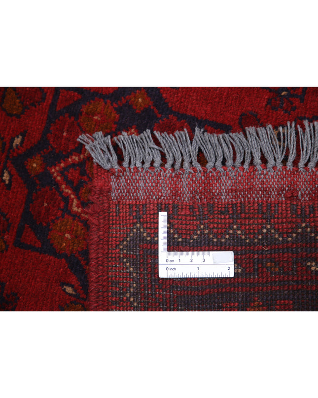 Afghan 2' 7" X 9' 7" Hand Knotted Wool Rug 2' 7" X 9' 7" (79 X 292) / Red / Wool