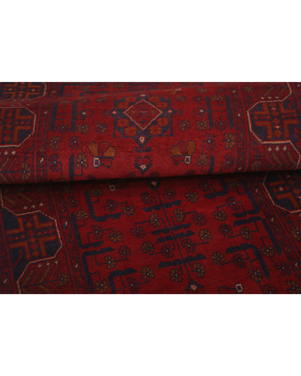 Afghan 2' 7" X 9' 3" Hand Knotted Wool Rug 2' 7" X 9' 3" (79 X 282) / Red / Wool