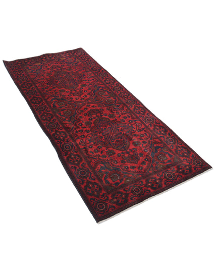 Afghan 2' 10" X 6' 7" Hand Knotted Wool Rug 2' 10" X 6' 7" (86 X 201) / Red / Wool
