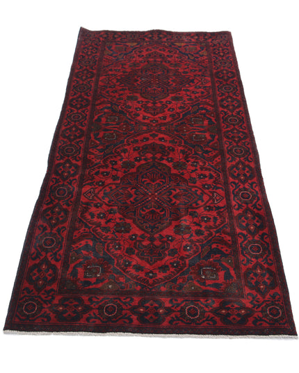 Afghan 2' 10" X 6' 7" Hand Knotted Wool Rug 2' 10" X 6' 7" (86 X 201) / Red / Wool