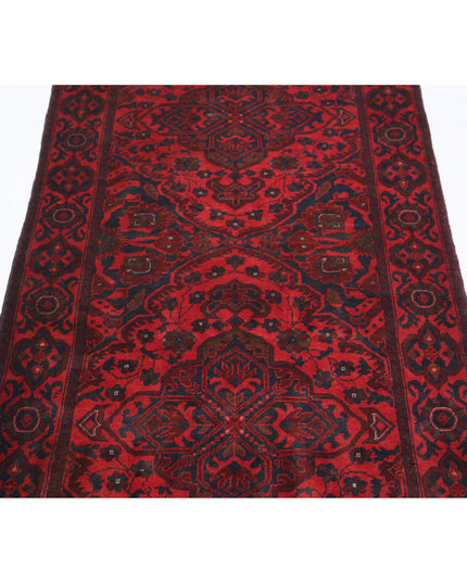 Afghan 2' 10" X 6' 7" Hand Knotted Wool Rug 2' 10" X 6' 7" (86 X 201) / Red / Wool