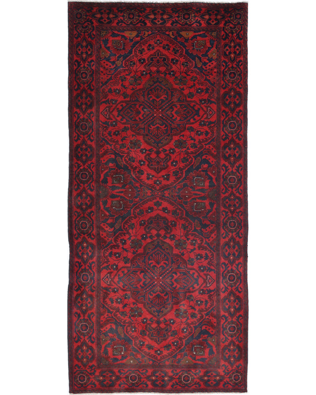 Afghan 2' 10" X 6' 7" Hand Knotted Wool Rug 2' 10" X 6' 7" (86 X 201) / Red / Wool