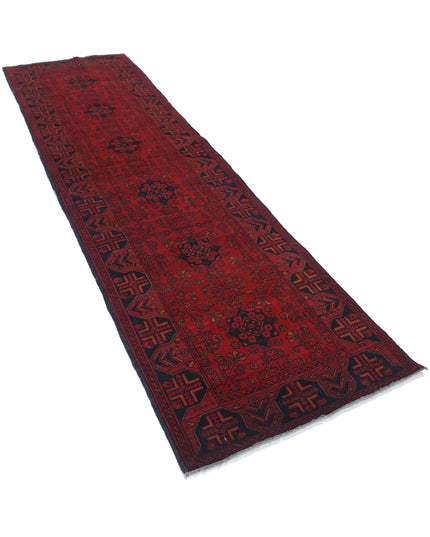 Afghan 2' 9" X 9' 4" Hand Knotted Wool Rug 2' 9" X 9' 4" (84 X 284) / Red / Wool