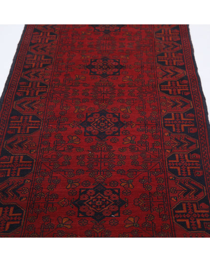 Afghan 2' 9" X 9' 4" Hand Knotted Wool Rug 2' 9" X 9' 4" (84 X 284) / Red / Wool
