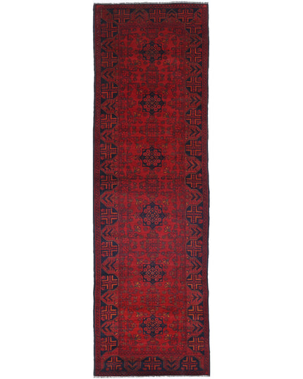 Afghan 2' 9" X 9' 4" Hand Knotted Wool Rug 2' 9" X 9' 4" (84 X 284) / Red / Wool