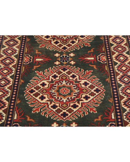 Afghan 2' 11" X 10' 2" Hand Knotted Wool Rug 2' 11" X 10' 2" (89 X 310) / Green / Wool