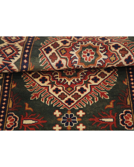 Afghan 2' 11" X 10' 2" Hand Knotted Wool Rug 2' 11" X 10' 2" (89 X 310) / Green / Wool