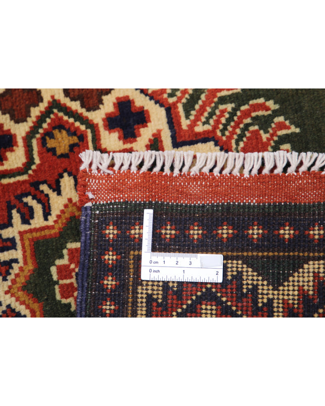 Afghan 2' 11" X 10' 2" Hand Knotted Wool Rug 2' 11" X 10' 2" (89 X 310) / Green / Wool