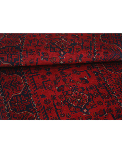 Afghan 2' 7" X 9' 5" Hand Knotted Wool Rug 2' 7" X 9' 5" (79 X 287) / Red / Wool