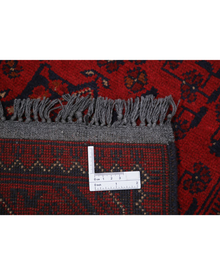 Afghan 2' 7" X 9' 5" Hand Knotted Wool Rug 2' 7" X 9' 5" (79 X 287) / Red / Wool
