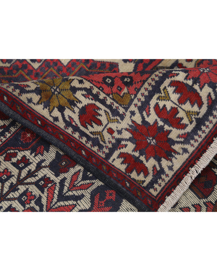 Afghan 2' 8" X 3' 10" Hand Knotted Wool Rug 2' 8" X 3' 10" (81 X 117) / Ivory / Wool