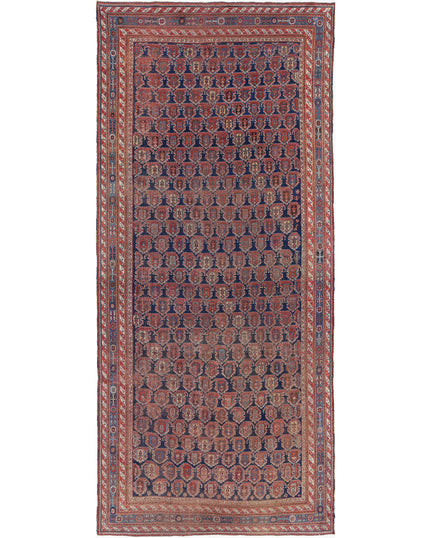 Afshar 6' 3" X 15' 5" Hand Knotted Wool Rug 6' 3" X 15' 5" (191 X 470) / Blue / Wool