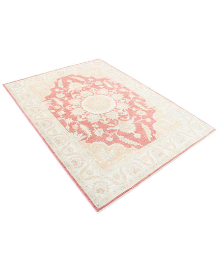 Ariana 4' 11" X 6' 7" Hand Knotted Wool Rug 4' 11" X 6' 7" (150 X 201) / Pink / Wool