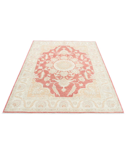 Ariana 4' 11" X 6' 7" Hand Knotted Wool Rug 4' 11" X 6' 7" (150 X 201) / Pink / Wool