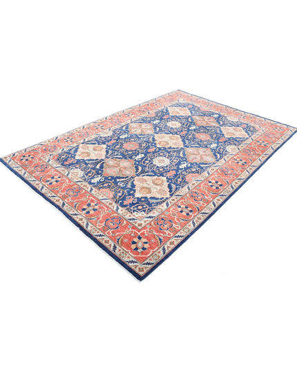Ariana 6' 0" X 9' 1" Hand Knotted Wool Rug 6' 0" X 9' 1" (183 X 277) / Blue / Wool