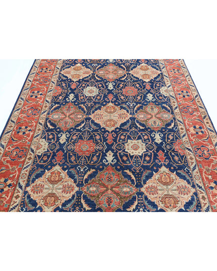 Ariana 6' 0" X 9' 1" Hand Knotted Wool Rug 6' 0" X 9' 1" (183 X 277) / Blue / Wool