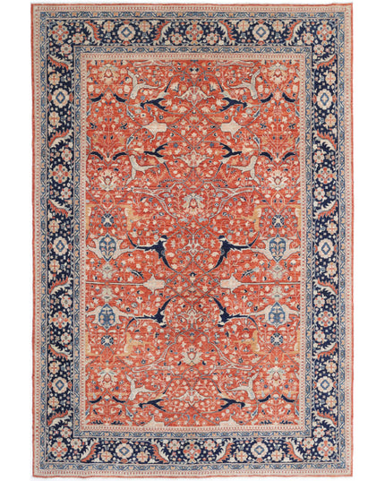 Ariana 6' 0" X 9' 1" Hand Knotted Wool Rug 6' 0" X 9' 1" (183 X 277) / Rust / Wool