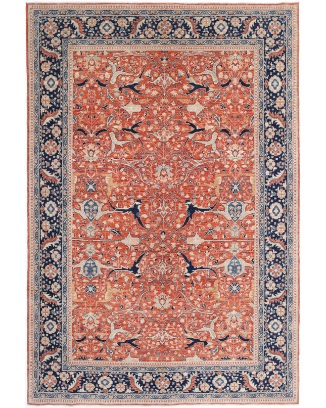 Ariana 6' 0" X 9' 1" Hand Knotted Wool Rug 6' 0" X 9' 1" (183 X 277) / Rust / Wool