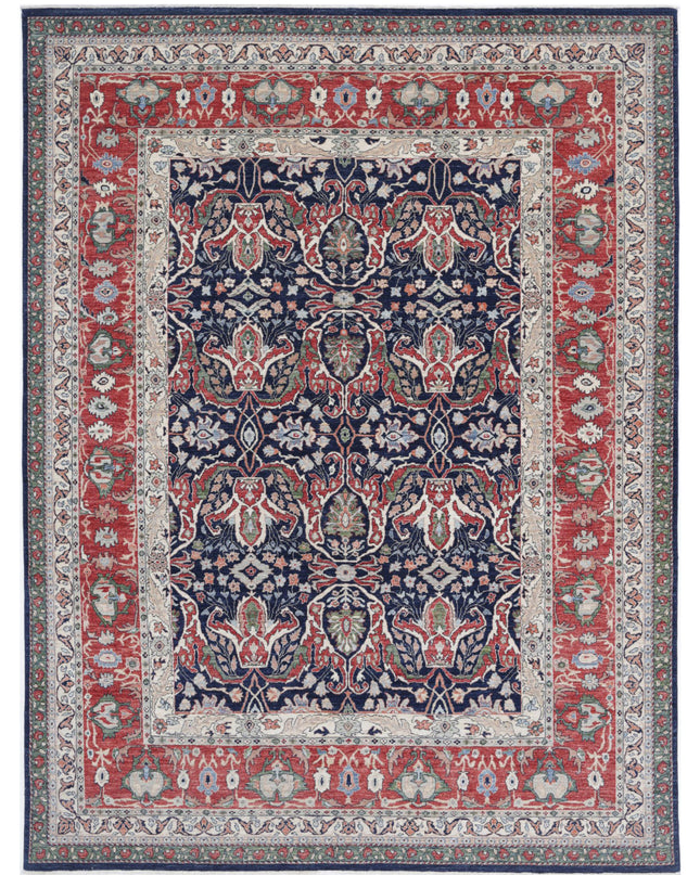 Ariana 8' 6" X 11' 7" Hand Knotted Wool Rug 8' 6" X 11' 7" (259 X 353) / Blue / Wool