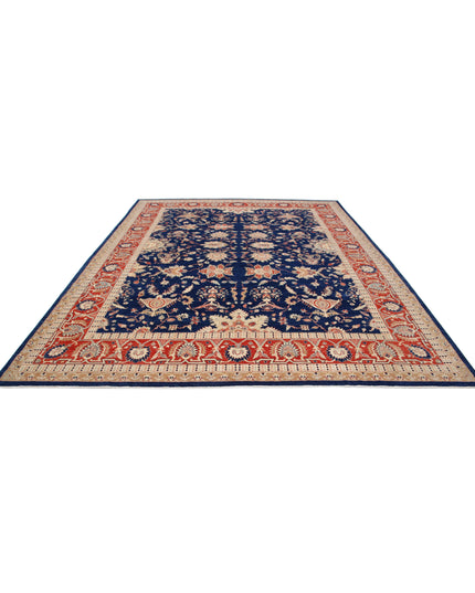 Ariana 10' 1" X 13' 0" Hand Knotted Wool Rug 10' 1" X 13' 0" (307 X 396) / Blue / Wool