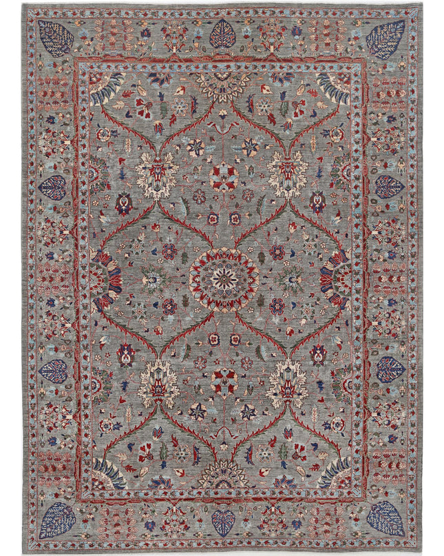Ariana 10' 1" X 14' 0" Hand Knotted Wool Rug 10' 1" X 14' 0" (307 X 427) / Grey / Wool