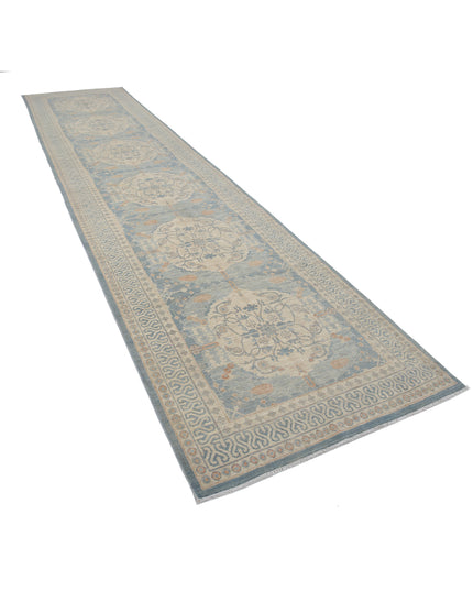 Ariana 3' 11" X 15' 9" Hand Knotted Wool Rug 3' 11" X 15' 9" (119 X 480) / Blue / Wool