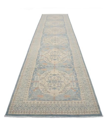 Ariana 3' 11" X 15' 9" Hand Knotted Wool Rug 3' 11" X 15' 9" (119 X 480) / Blue / Wool