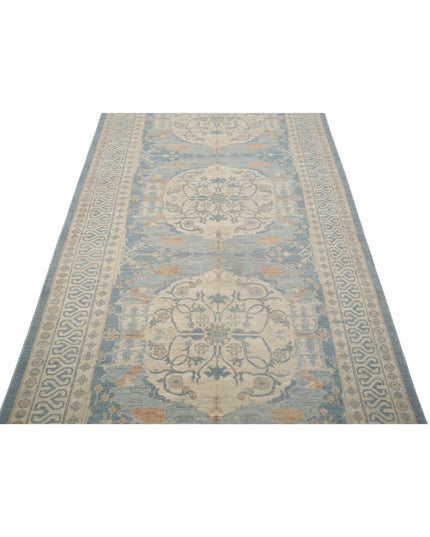 Ariana 3' 11" X 15' 9" Hand Knotted Wool Rug 3' 11" X 15' 9" (119 X 480) / Blue / Wool
