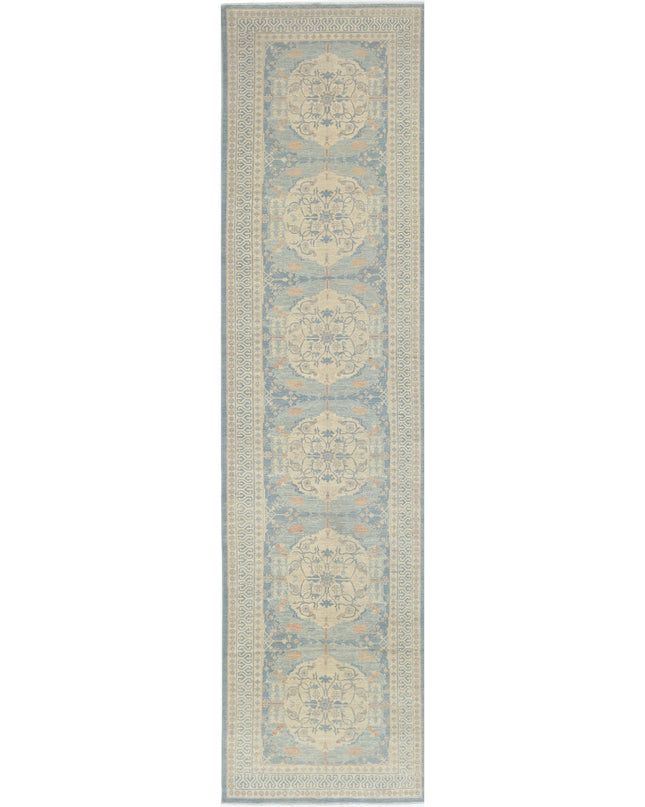 Ariana 3' 11" X 15' 9" Hand Knotted Wool Rug 3' 11" X 15' 9" (119 X 480) / Blue / Wool