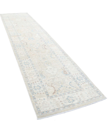 Ariana 3' 2" X 12' 10" Hand Knotted Wool & Silk Rug 3' 2" X 12' 10" (97 X 391) / Beige / Wool & Silk
