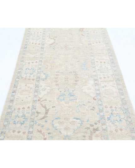 Ariana 3' 2" X 12' 10" Hand Knotted Wool & Silk Rug 3' 2" X 12' 10" (97 X 391) / Beige / Wool & Silk