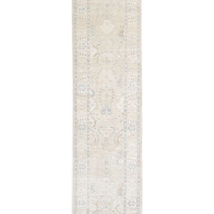Ariana 3' 2" X 12' 10" Hand Knotted Wool & Silk Rug 3' 2" X 12' 10" (97 X 391) / Beige / Wool & Silk