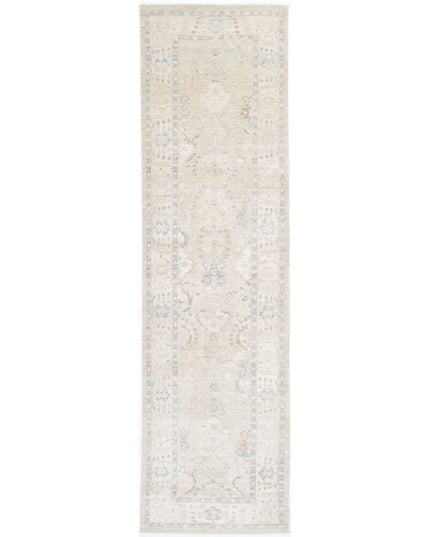 Ariana 3' 2" X 12' 10" Hand Knotted Wool & Silk Rug 3' 2" X 12' 10" (97 X 391) / Beige / Wool & Silk