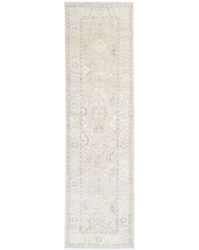 Ariana 3' 2" X 12' 10" Hand Knotted Wool & Silk Rug 3' 2" X 12' 10" (97 X 391) / Beige / Wool & Silk