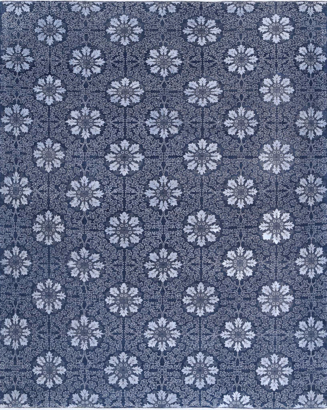 Artemix 7' 9" X 9' 11" Hand Knotted Wool & Cotton Rug 7' 9" X 9' 11" (236 X 302) / Blue / Wool & Cotton