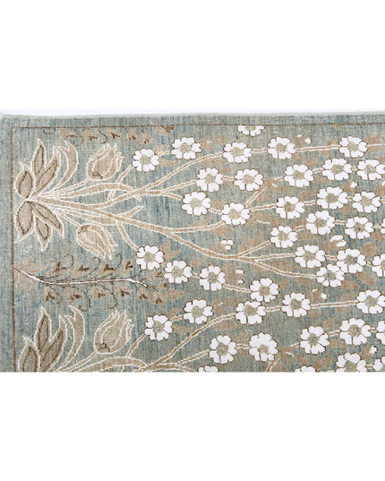 Artemix 4' 9" X 5' 9" Hand Knotted Wool & Cotton Rug 4' 9" X 5' 9" (145 X 175) / Blue / Wool & Cotton
