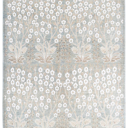 Artemix 4' 9" X 5' 9" Hand Knotted Wool & Cotton Rug 4' 9" X 5' 9" (145 X 175) / Blue / Wool & Cotton