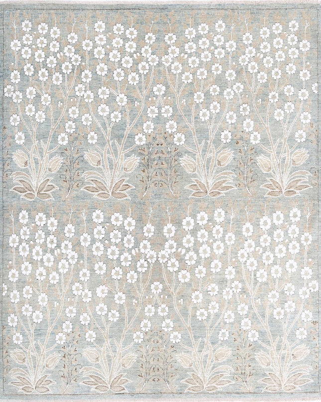 Artemix 4' 9" X 5' 9" Hand Knotted Wool & Cotton Rug 4' 9" X 5' 9" (145 X 175) / Blue / Wool & Cotton