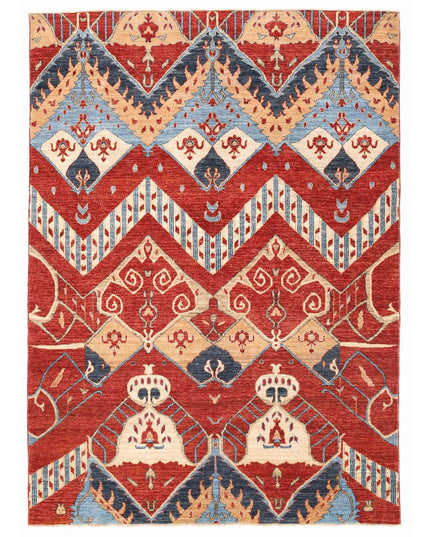 Artemix 5' 6" X 7' 9" Hand Knotted Wool Rug 5' 6" X 7' 9" (168 X 236) / Red / Wool