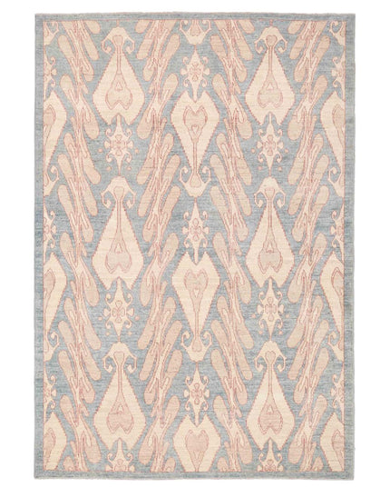 Artemix 6' 2" X 9' 2" Hand Knotted Wool Rug 6' 2" X 9' 2" (188 X 280) / Blue / Wool