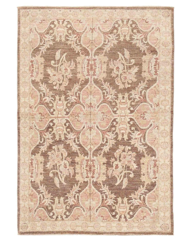 Artemix 3' 6" X 5' 1" Hand Knotted Wool Rug 3' 6" X 5' 1" (107 X 155) / Brown / Wool