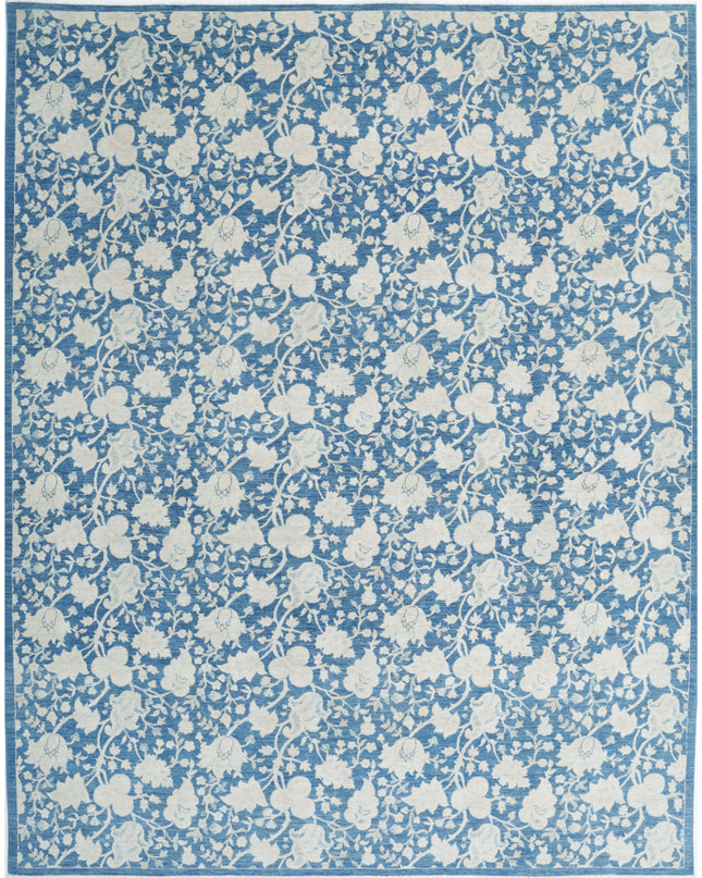 Artemix 9' 0" X 11' 5" Hand Knotted Wool Rug 9' 0" X 11' 5" (274 X 348) / Blue / Wool