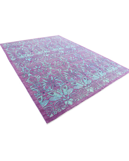 Artemix 8' 9" X 11' 7" Hand Knotted Wool Rug 8' 9" X 11' 7" (267 X 353) / Purple / Wool