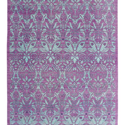 Artemix 8' 9" X 11' 7" Hand Knotted Wool Rug 8' 9" X 11' 7" (267 X 353) / Purple / Wool