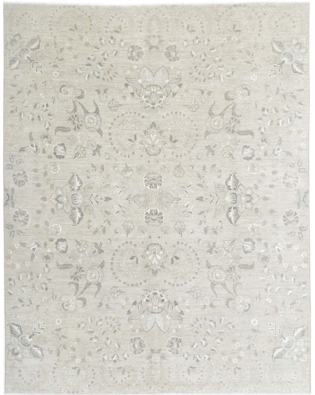 Artemix 7' 11" X 10' 0" Hand Knotted Wool Rug 7' 11" X 10' 0" (241 X 305) / Green / Wool