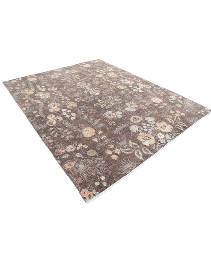 Artemix 7' 10" X 9' 10" Hand Knotted Wool Rug 7' 10" X 9' 10" (239 X 300) / Brown / Wool
