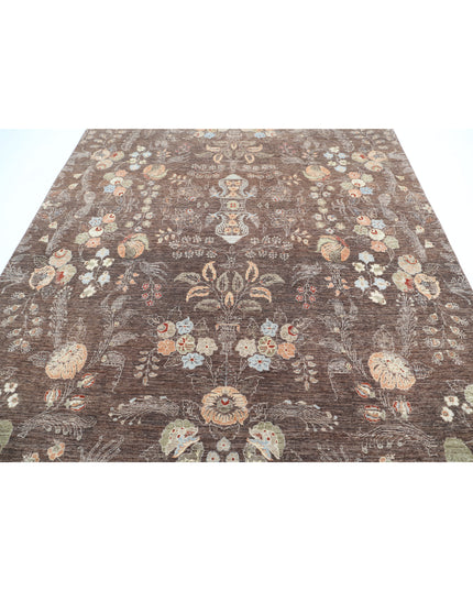 Artemix 7' 10" X 9' 10" Hand Knotted Wool Rug 7' 10" X 9' 10" (239 X 300) / Brown / Wool