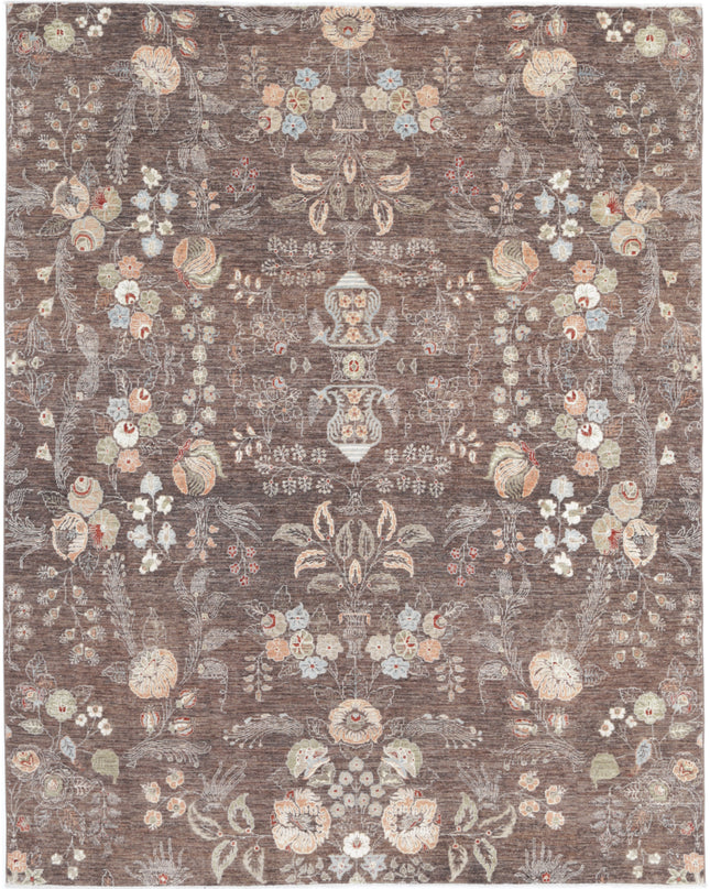 Artemix 7' 10" X 9' 10" Hand Knotted Wool Rug 7' 10" X 9' 10" (239 X 300) / Brown / Wool