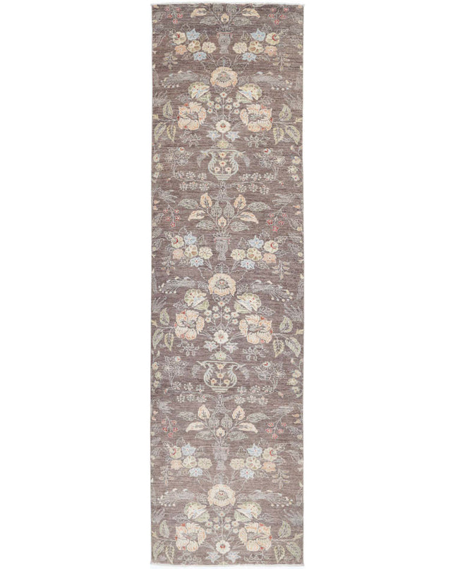 Artemix 2' 9" X 11' 8" Hand Knotted Wool Rug 2' 9" X 11' 8" (84 X 356) / Taupe / Wool